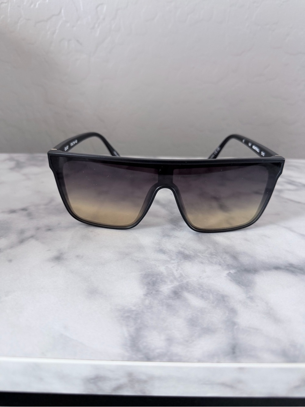 Quay Australia Black Frame Sunglasses with Brown Gradient Lenses
